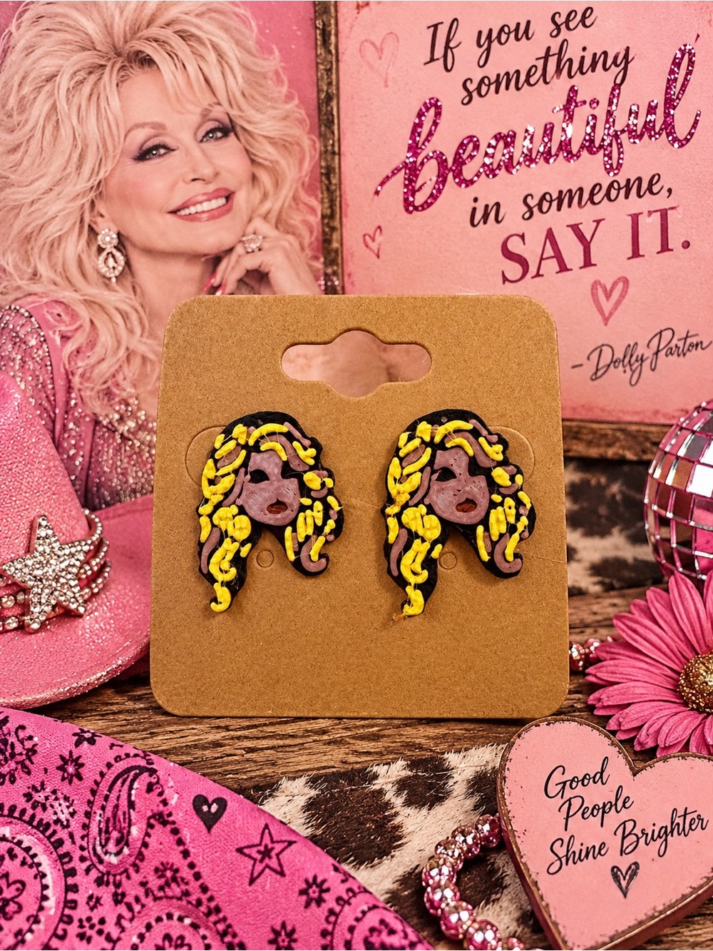 Dolly Parton Stud Earrings